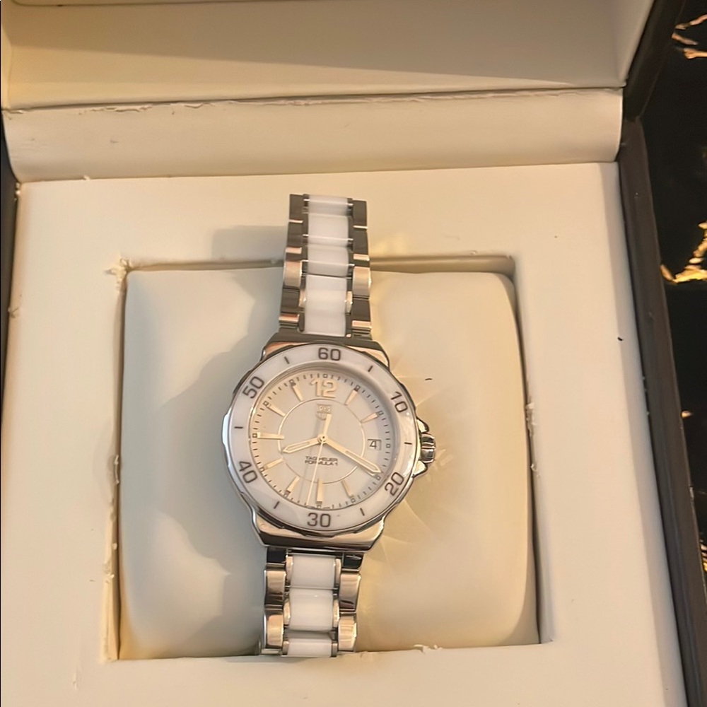 White and Silver Watch